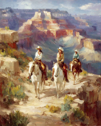Three Cowgirls on a Morning Ride