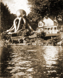 Giant Octopus Attacking House