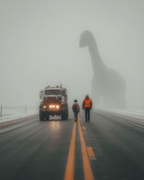 That Darn Dino is Holding Up Traffic Again