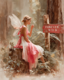 Fairies Forever Wild - Pink Fairy Smoking a Marijuana Joint