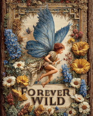 Fairies Forever Wild - Vintage Fairy Poster