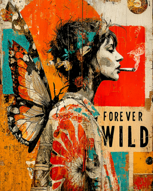 Fairies Forever Wild - Pop-Art Fairy Smoking a Marijuana Joint