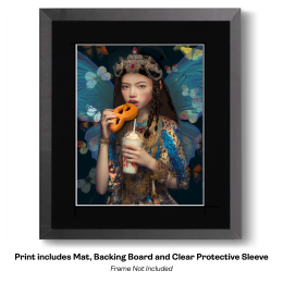 Fast Food Fairy Eating a Soft Pretzel Art Print
