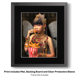 Fast Food Fairy with Bucket of Chicken Art Print