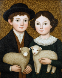 Brother and Sister with Their Lambs