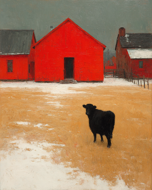 Cow Heading for the Barn