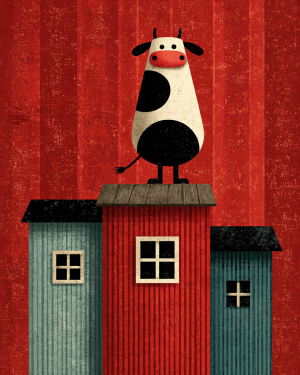 Cow on Shed Roof