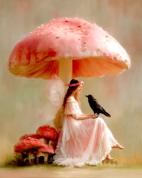 Pink Fairy Black Raven