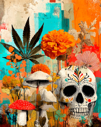 Marijuana Skull Pop-Art