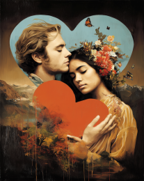 Love and Romance Art Prints - One Love Two Hearts
