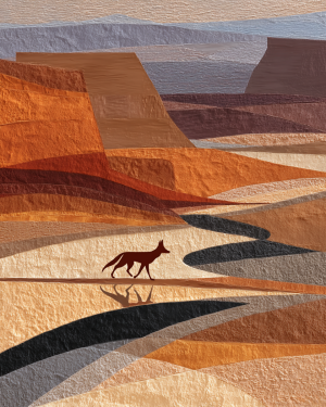 Coyote Crossing the Desert