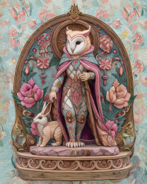 Talavera Owl with Rabbit Pottery