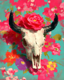 Steer Skull & Roses
