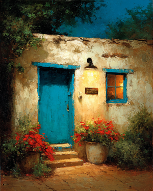 Santa Fe Style Turquoise Door