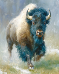 Oncoming Bull Bison
