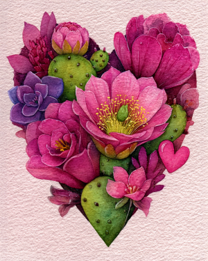 Arizona Cactus Flower Heart