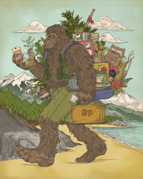 Bigfoot Has a Well Prepared Hike Art Print