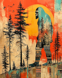 Bigfoot Wood Walk Art Print