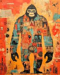 Bigfoot with Petroglyphs Art Print