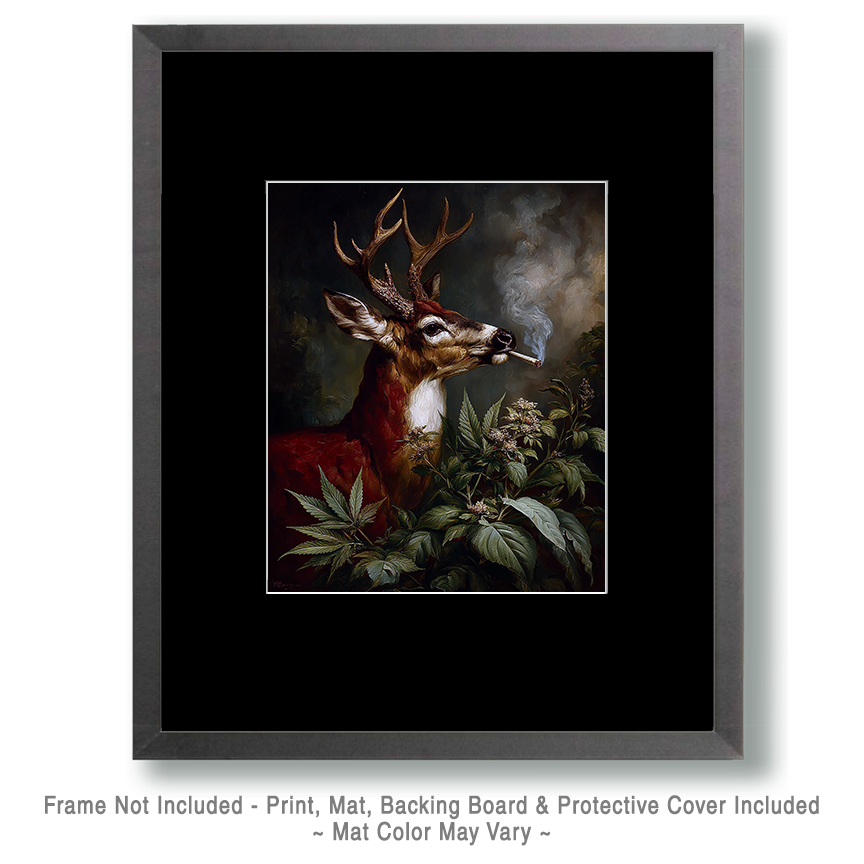 Buck Deer Smoking a Joint Still-Life Art