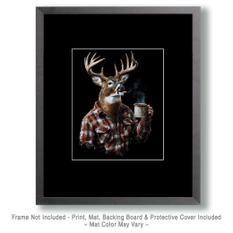 Buck Deer Smoking a Joint and Having a Cup of Coffee Art