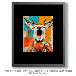 Hilarious Buck Deer Having Coffee Art