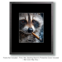 Raccoon Smoking a Joint Close-Up Art