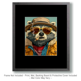 Stoned Raccoon Smoking a Joint Art