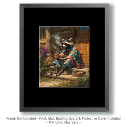 Raccoon Smoking a Joint with the Morning Coffee Art