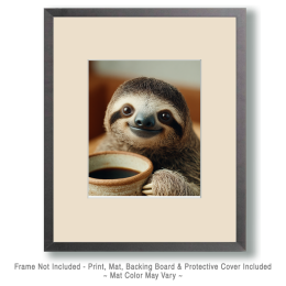 Baby Sloth With a Cup of Coffee Art