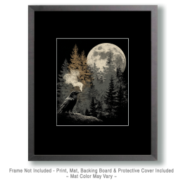 Raven Toking on a Joint During Full Moon Art