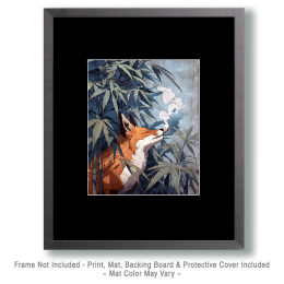 Fox Smoking in a Pot FieldArt