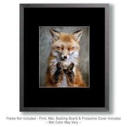 Young Red Fox Having a Cup of Tea Art