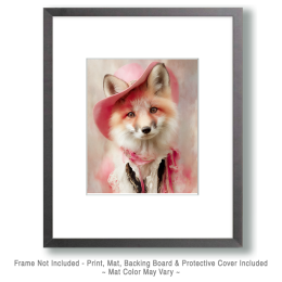 Red Fox in Pink Hat Art