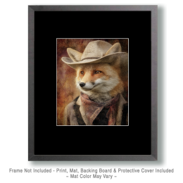 Vintage Red Fox Cowhand Art