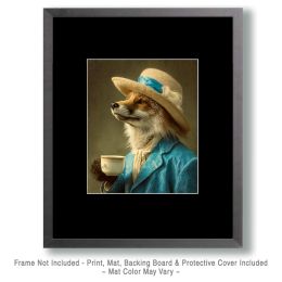 Red Fox Enjoying Tea Art