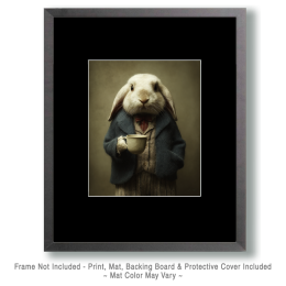 Humphrey the Lop with His Morning Coffee Art