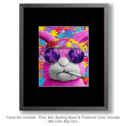 Hippie Rabbit Smoking a Marijuana Joint Art