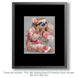 Pink Penelope the Sloth Art