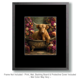 Highland Cow Bathtub Still-Life Art