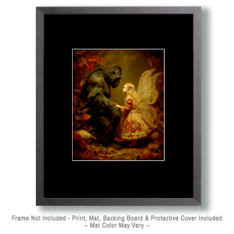 Fairy Imploring Bigfoot to Stay Hidden Art