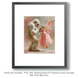 Fairy Trying to Cheer Up a Sad Sasquatch Art
