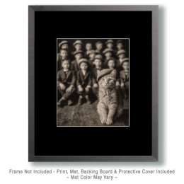 Early American Cat Photobombs Class Picture Art