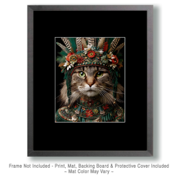 BOHO Henry with Feather and Flower Crown Art