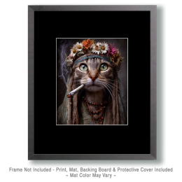 Hippie Helen Smoking a Joint Art