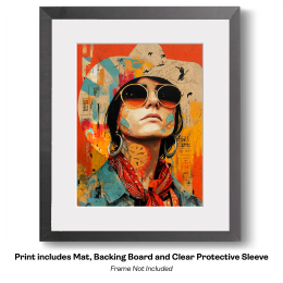 Cowgirl at End of a Beautiful Day Art Print