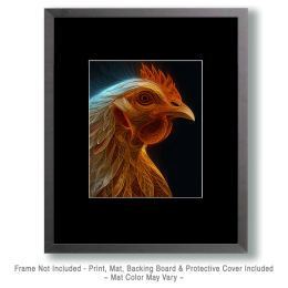 Golden Chicken Portrait Art