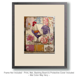 Vintage Chicken Painting on Old Door Art