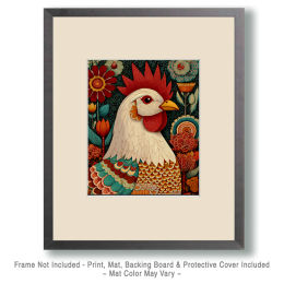 Classic Folk Art Chicken Art