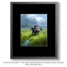 Riding Home with the American Flag Art